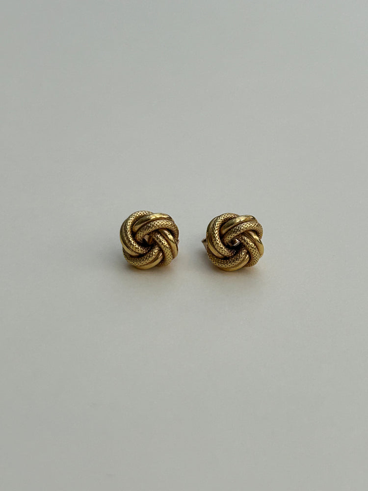 Pair of 9ct gold knot earrings
