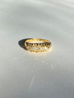 1920s 18ct yellow gold five stone diamond ring