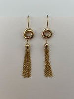 9ct gold tassel drop earrings