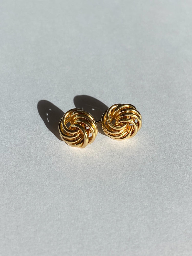 18ct yellow gold knot earrings