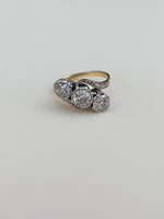 Vintage diamond trilogy crossover ring